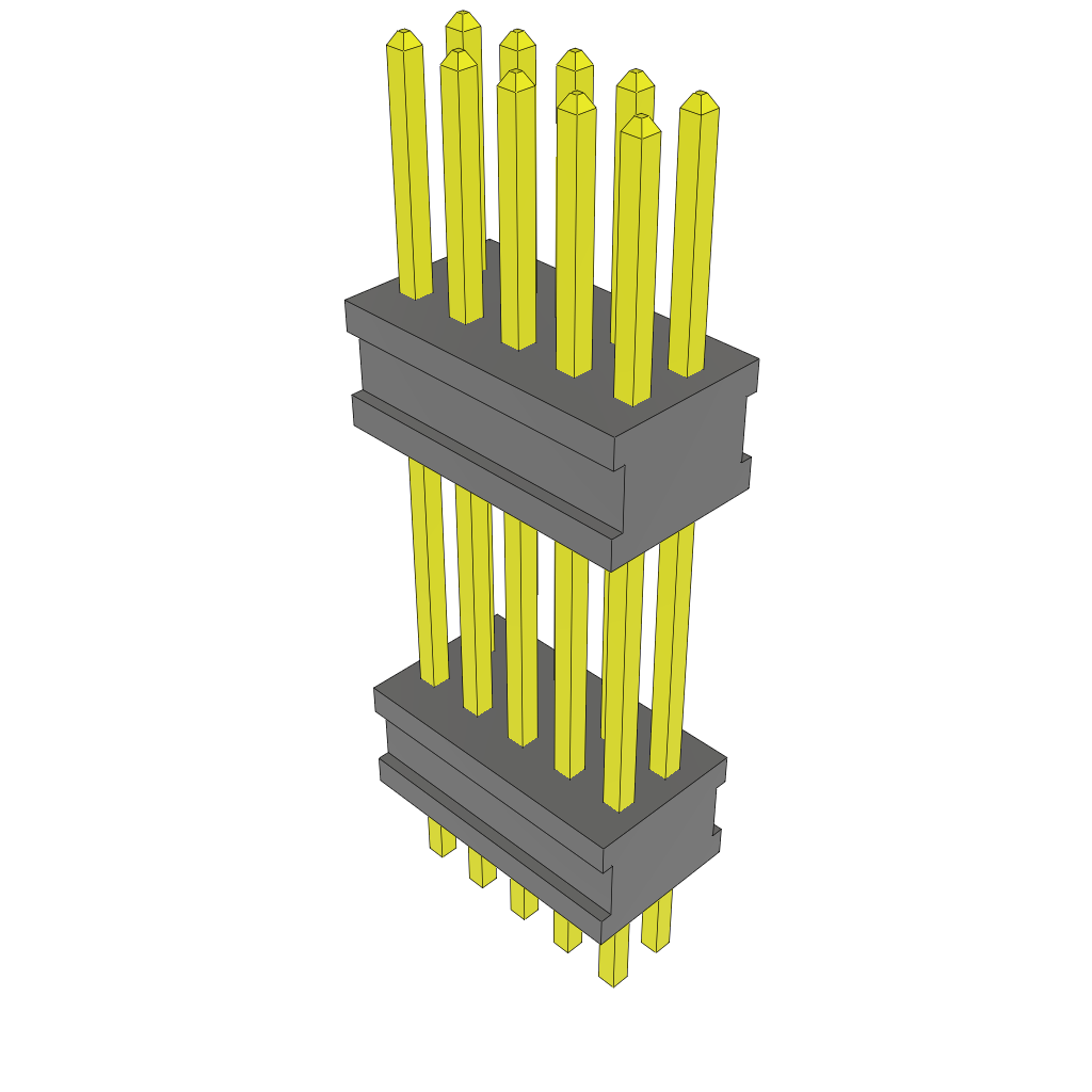 10-Contact HDR Board Stacker, 1.27mm Pitch, 2 Rows, Through Hole Mount