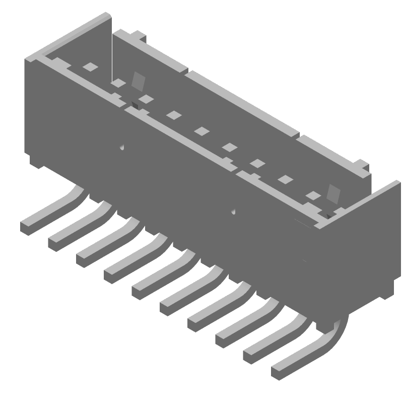 10 Pos 7A 600V Wire-to-Board Power Connector, Right Angle, Through Hole