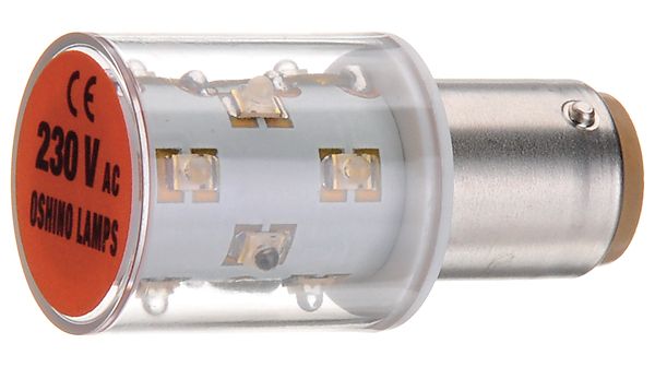 LED indicator lamp BA15d 24. . .28 VAC, OD-G01SM12B15-24, Oshino Lamps