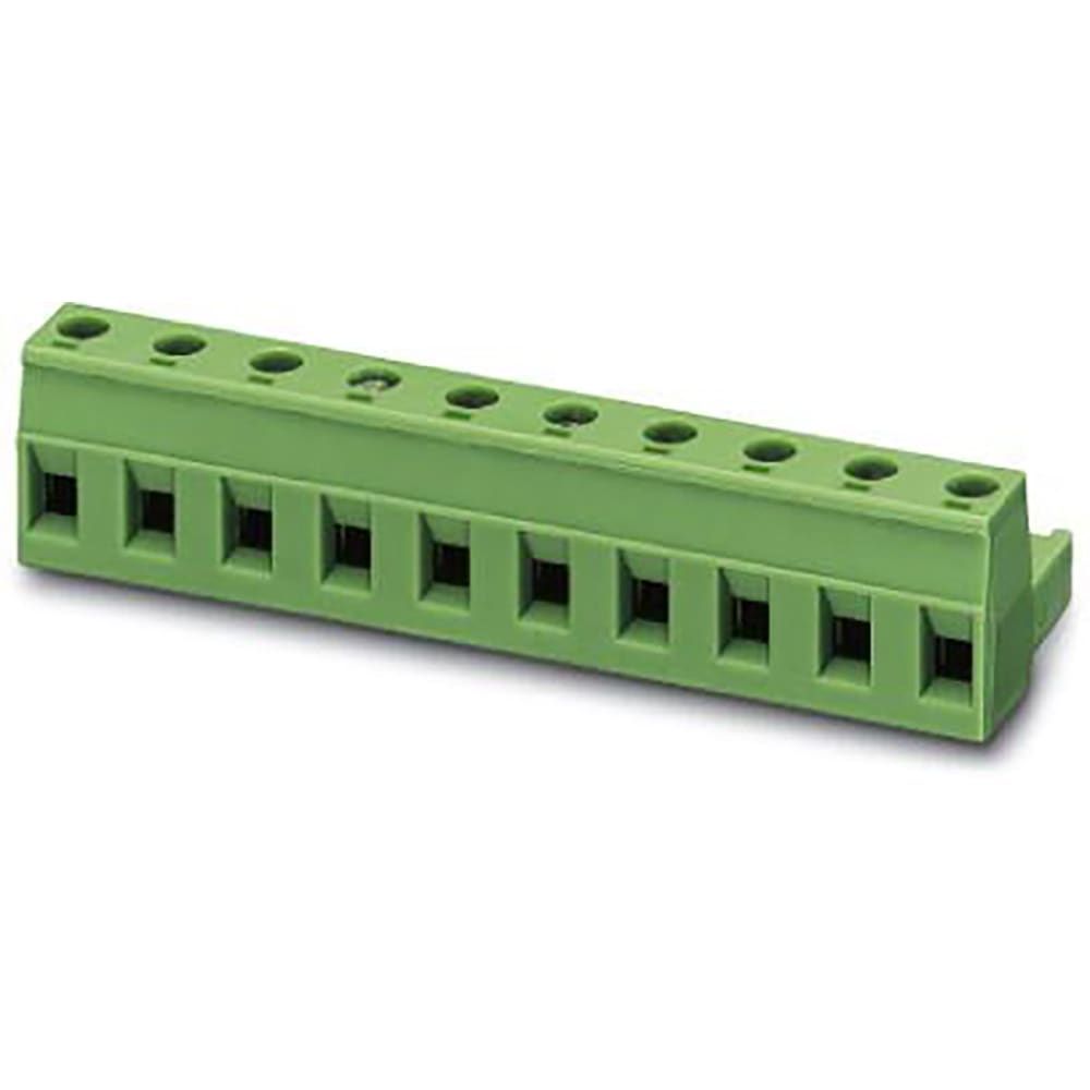 PCB connector, nominal current 12 A, rated voltage (III/2) 630 V, number of positions 12, pitch 7.62 mm,connection method Screw connection with tension sleeve, color black, contact surface Tin