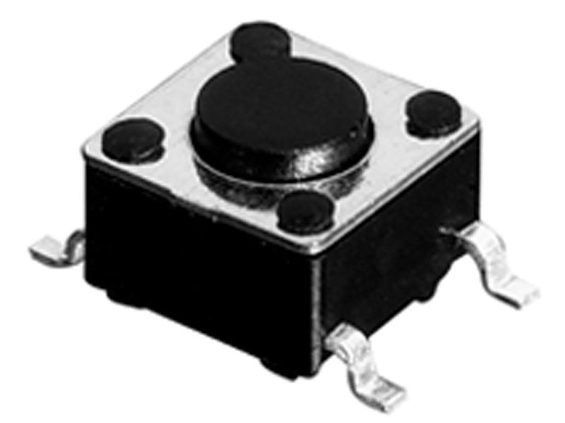 Tactile Switch SPST 50mA 12VDC SMD Gull Wing Yellow Button