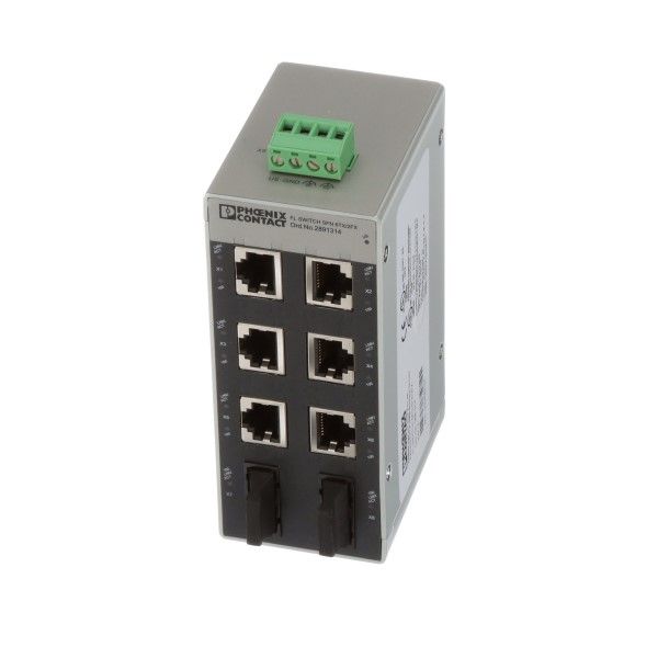8-Port 100Mbps Ethernet Switch, DIN Rail Mount