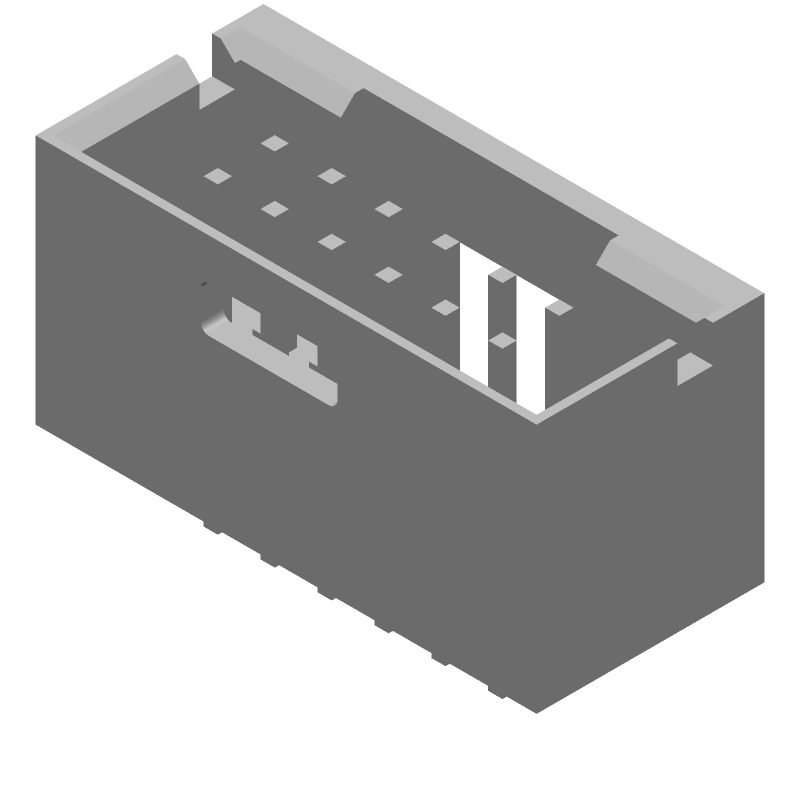 12 Pos 2.54mm Shrouded Header, Male Pin, Straight, Thru-Hole