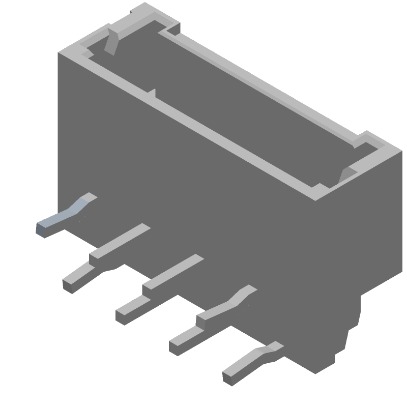 8 Pos 1.5mm RA Solder Header, Male, 2A, Tin, UL94 V-0