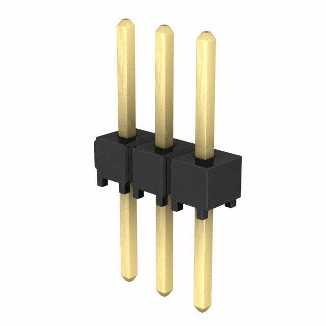 3 Pos 2.54mm Pitch Straight Header, Gold Plated, 7.6A