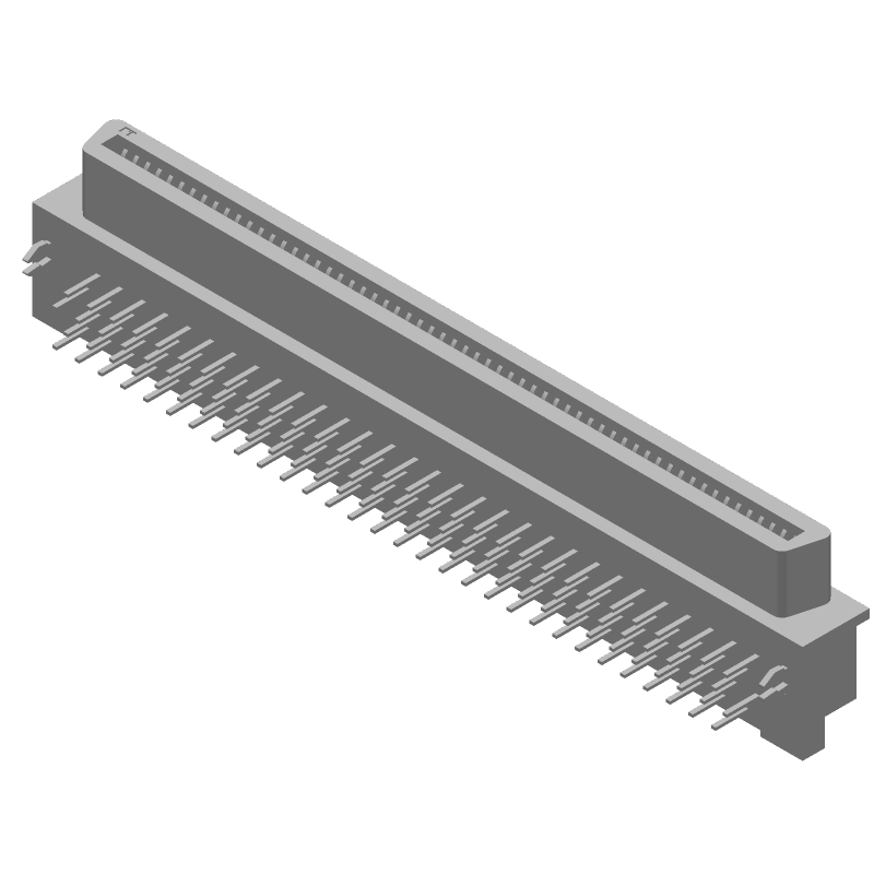 120 Pos Right Angle Female Connector, .050" Pitch, 1A, Gold/Tin/Matte