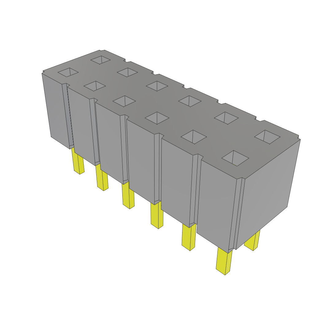Conn Socket Strip SKT 12 POS 2.54mm Solder ST Thru-Hole Bulk