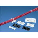 Nylon Cable Tie Mount, Adhesive/Screw, White, -40°C to 85°C