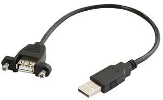 USB A Female to A Male Cable, Black