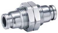 SMC Pneumatic Bulkhead Threaded-to-Tube Adapter, Push In 12 mm, Rc 1/2 Female BSPPx12mm