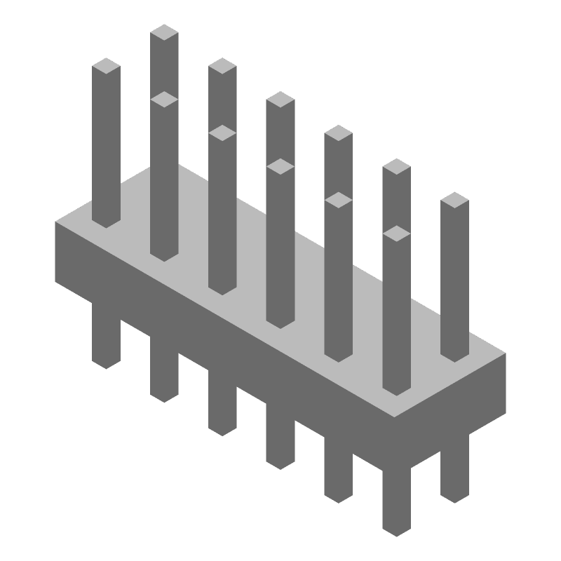 12 Pos 2.54mm Unshrouded Header, Straight, Thru-Hole, 3A