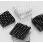Heat Sink Passive BGA Pin Array Adhesive Aluminum Black Anodized