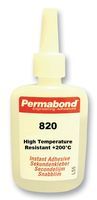 PERMABOND   820 10 X 50G   Adhesive, Hi Temp, Cyanoacrylate, Bottle, Transparent, 50 g