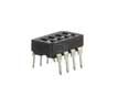 4 Pos SPST Slide DIP Switch, 25VDC, 100mA, Gold Contacts, Through Hole