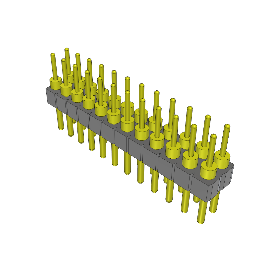 24-Contact 2.54mm Pitch Shrouded Header, Brass/Tin, Through Hole Mount