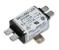 BELLING LEE SF4120M-10/01 Power Line Filter, Chassis, 0.047 F, 250 V, 10 A, Medical, Quick Connect, 200 H