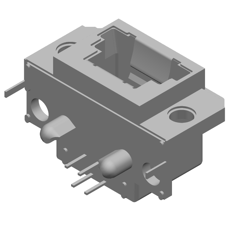 RJ11 Connector, 4 Pos, Shielded, Right Angle, Solder, Thru-Hole