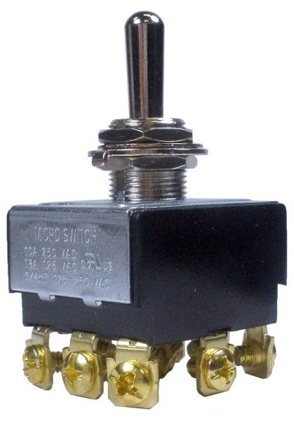 16.51mm Standard Round Toggle Switch, 18A, 125V AC, -54°C to 71°C