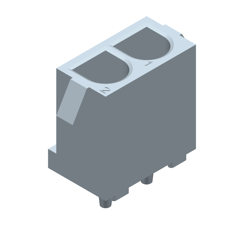 2 Pos 19A 600V Wire-to-Board Pin Header, White, Through Hole