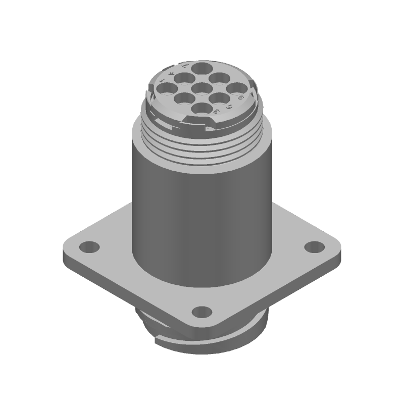9 Pos, Crimp, Male, Receptacle, Circular Connector, 600V, IP67