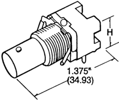 BNC RF Connector, 50 Ohm, Straight, Thru-Hole, Gold Contact