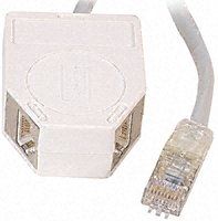 Decelect Forgos Cat5e RJ45 Female, RJ45 Male Splitter, 2 Port, Shielded, 250 mm Extension Length