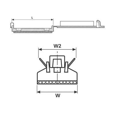 Cable Management, Flat Ribbon Clip Nylon 6/6 Black Screw Mount