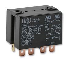 IMO PRECISION CONTROLS HY2A112DC General Purpose Relay, HY Series, Power, Non Latching, DPST-NO, 12 VDC, 25 A