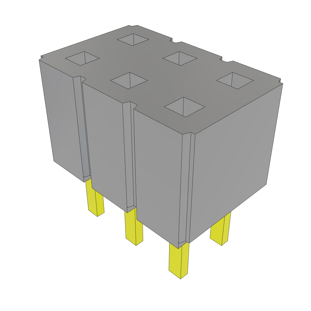 6 Pos 2.54mm Pitch Receptacle, Straight, Thru-Hole, 7.1A