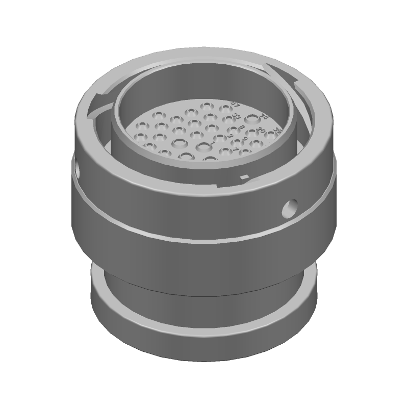 47 Pos Circular Crimp Connector, Male, Straight, IP68, Black