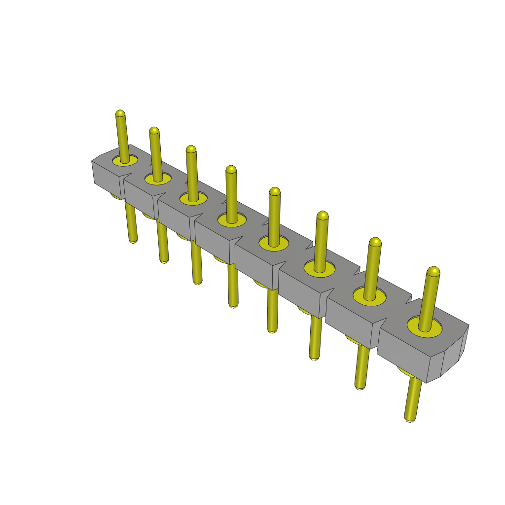8 Pos 2.54mm Unshrouded Header, Straight, Solder, Thru-Hole