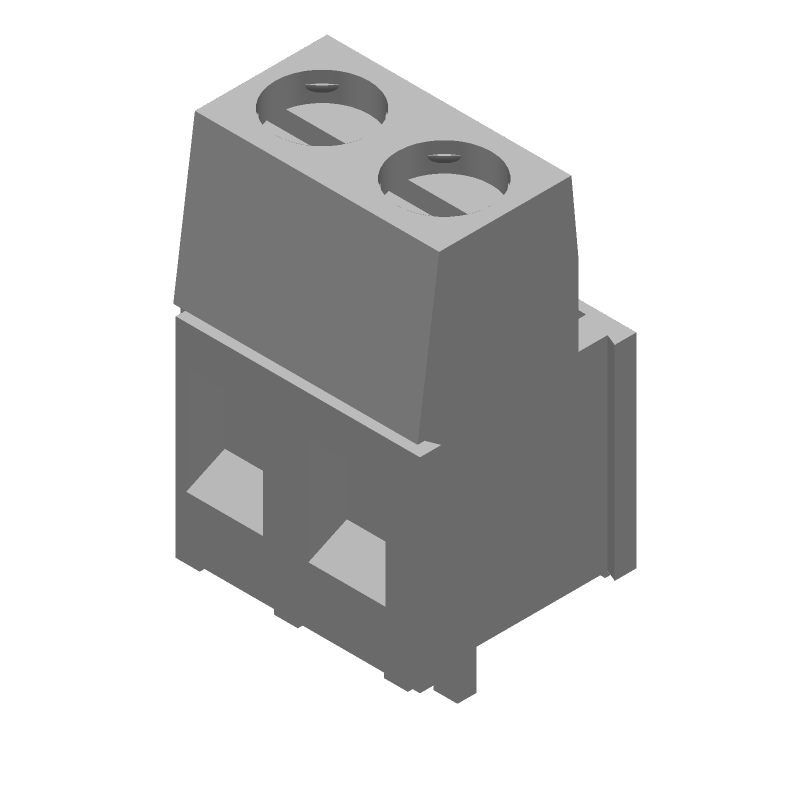 2 Pos Terminal Block, 5.08mm Pitch, 17.5A, 300V, Solder, Thru-Hole