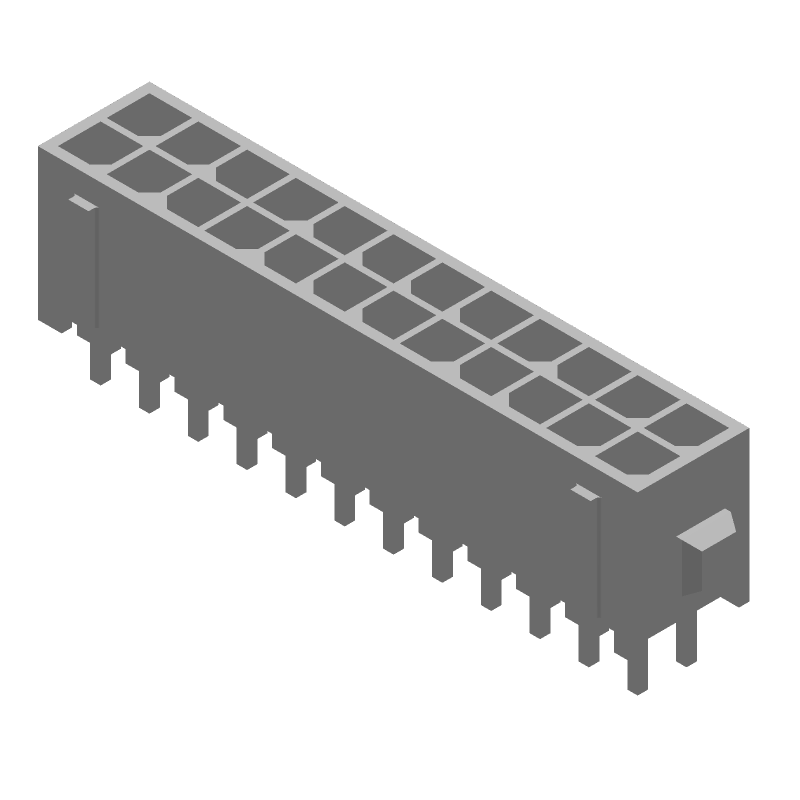 24 Pos Power Connector, Wire-to-Board, 5A, 250V, Vertical Header