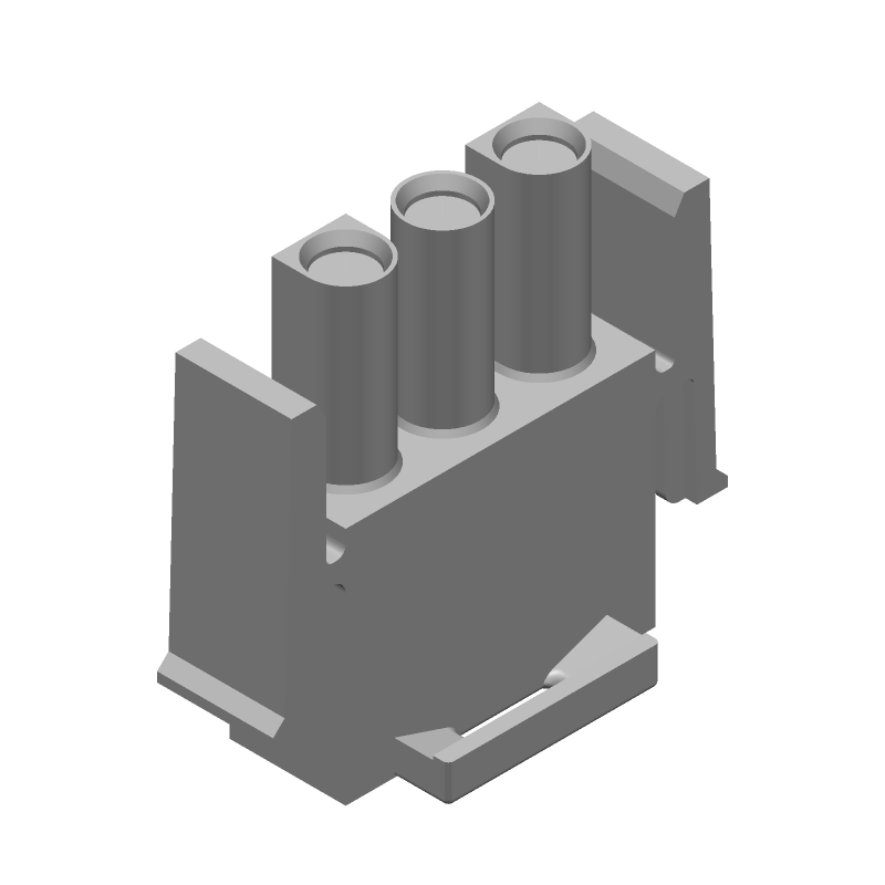 3 Pos 6.35mm Crimp Wire Housing, Male, 19A, 600V, UL94 V-0