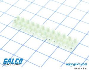 12 Pos 2 Row Barrier Strip Terminal Block, 30A, 300V, Screw