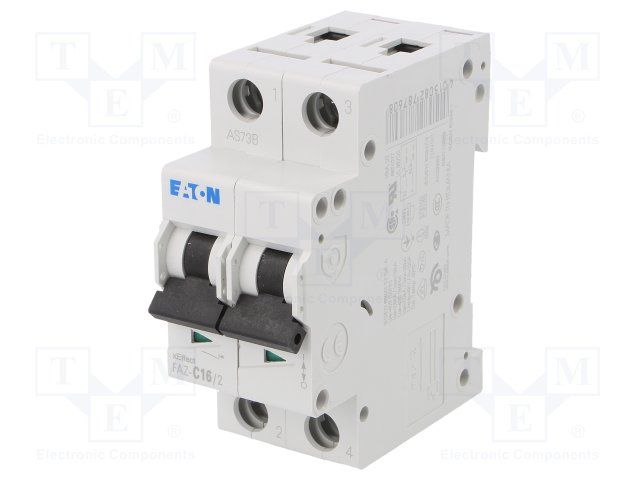 EATON MOELLER   FAZ-C16/2   CIRCUIT BREAKER, 16A, 2POLE