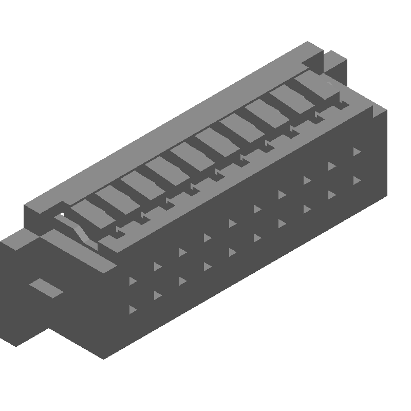 20 Pos 1.25mm Crimp Wire Housing, Female, Straight, 1A