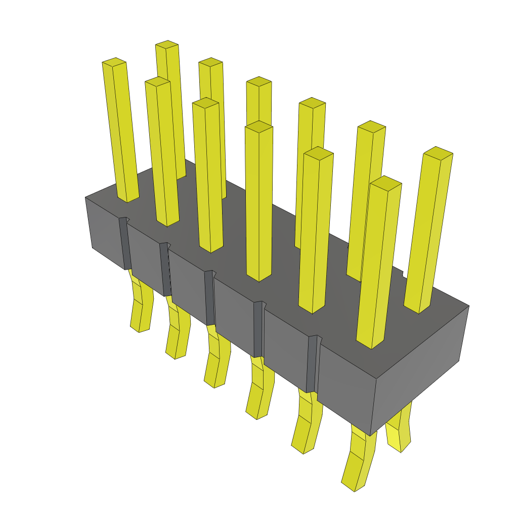 Conn Unshrouded Header HDR 12 POS 2.54mm Solder ST Top Entry Edge Mount Tube