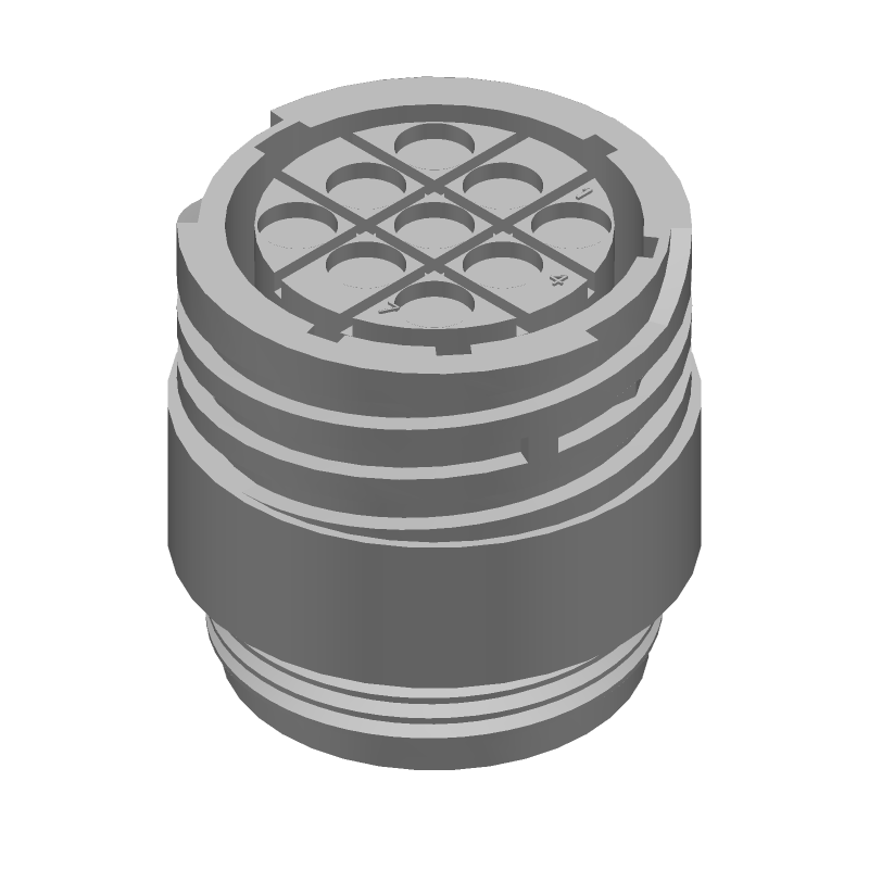 9 Pos Female Circular Connector, Crimp, IP65, 250V AC, 105°C