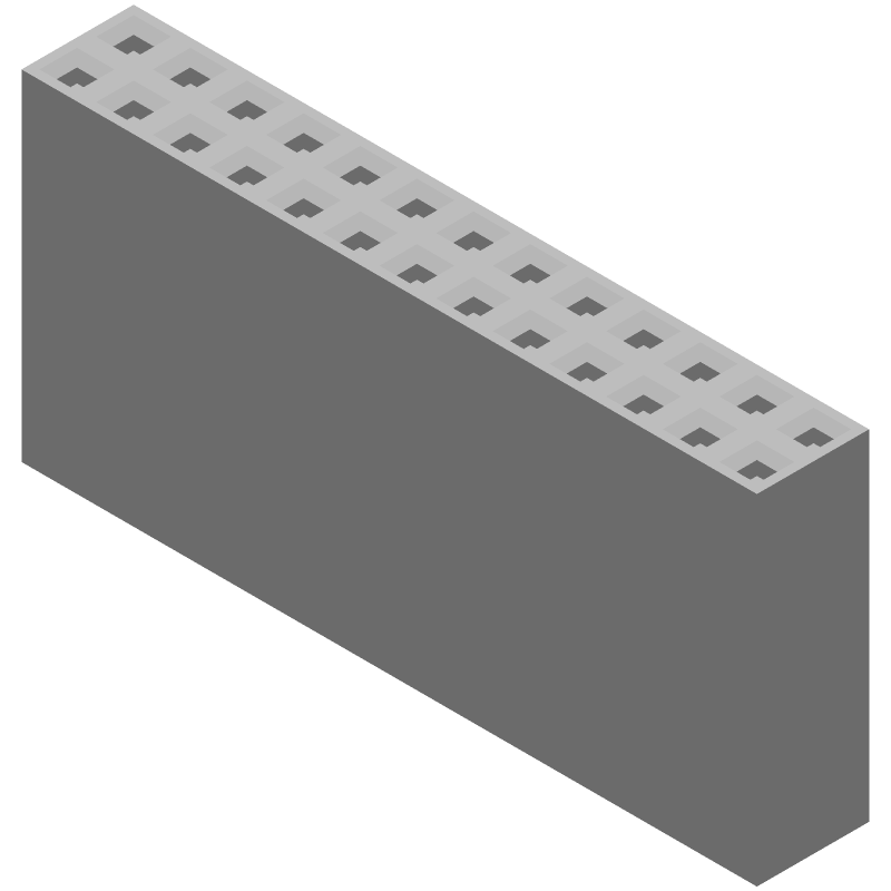 26 Pos Receptacle Housing, 3A, 300V, 2.54mm Pitch, Crimp
