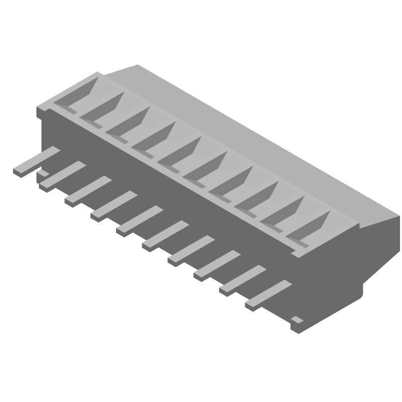 10 Pos Wire-to-Board Terminal Block, 10A, 150V, 2.54mm Pitch, Green