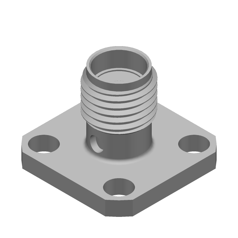 SMA RF Connector, 0-18GHz, 50 Ohm, Solder, Straight, Male, Panel Mount