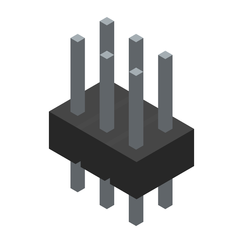 6 Pos 2.54mm Straight Thru-Hole Header, Male Pin, 3A