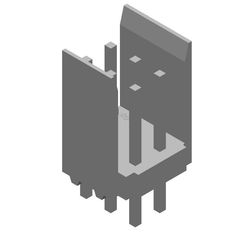 6 Pos 2.54mm Straight Header, 3A, Tin, Blue, Thru-Hole