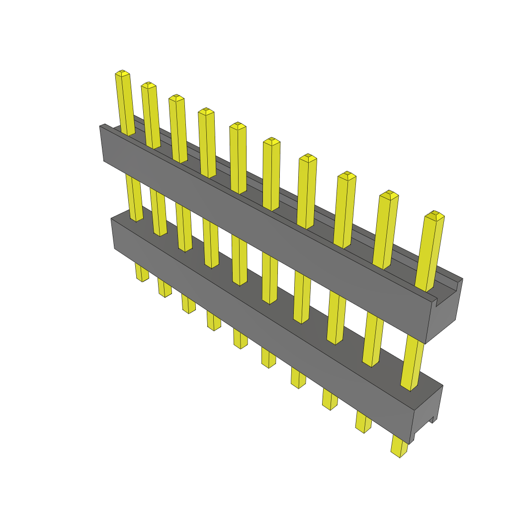 10-Contact HDR Board Stacker, Straight, Through Hole, -55 to 125°C