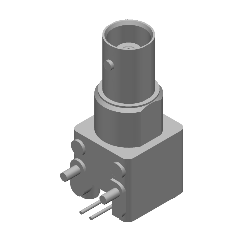 RF Coaxial Connector, BNC, Female, Right Angle, 4GHz, 50R, Thru-Hole