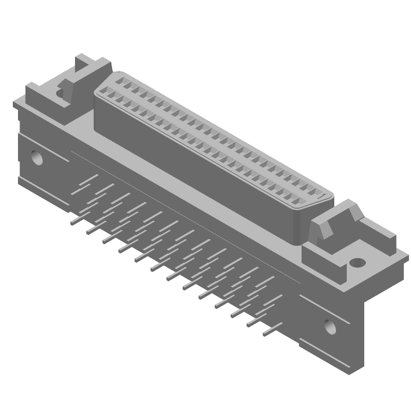 50 Pos Signal RCPT, 1A, 30V, Shielded, Right Angle, Through Hole