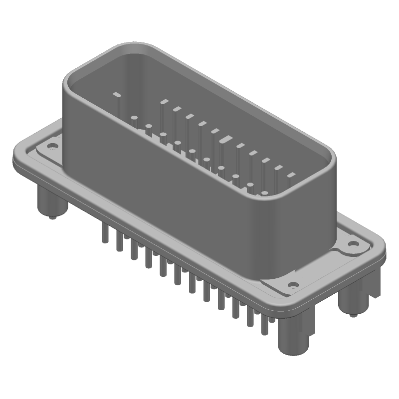 35 Pos Rectangular Header, 17A, 250V, Through Hole, Male Pin