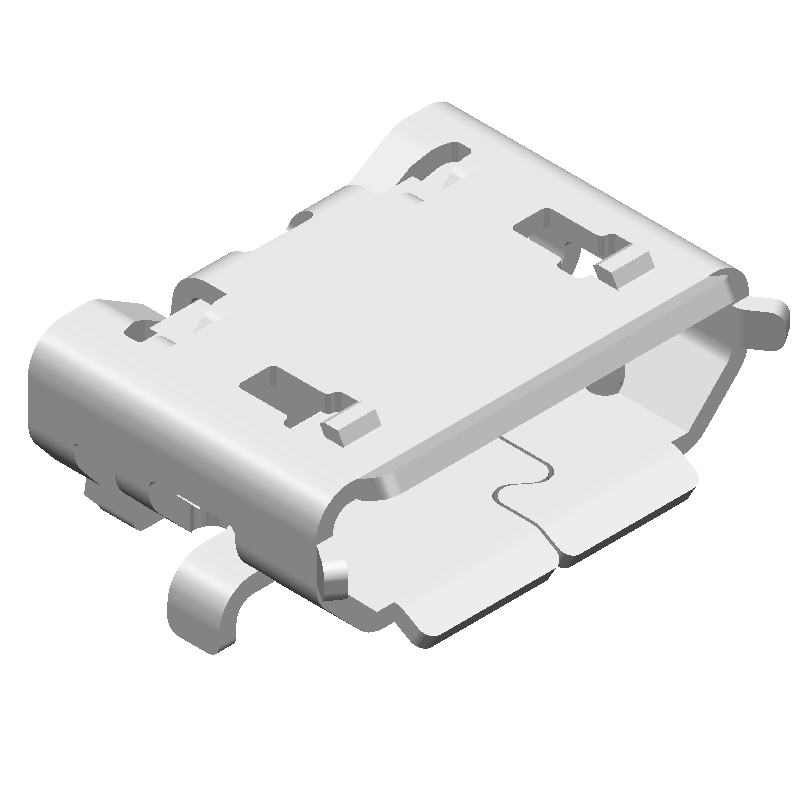 5-Pin USB 2.0 Receptacle, Right Angle, SMT, Shielded