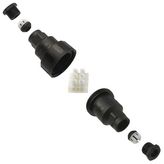 3-Circuit 250V 16A IP68 Crimp Connector, Nylon, Black